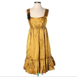 Vera Wang Lavender Label Mustard Yellow Dress SZ 6